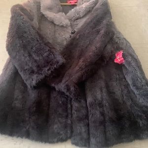 Grey fur coat women and men
